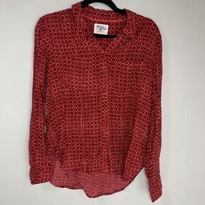 Holding Horses Anthropologie Sammie Long Sleeve Printed Button Front Blouse 2